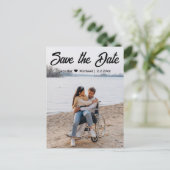 Carte Postale Faire-part enregistrer la date code qr calligraphie couple ph (Debout devant)