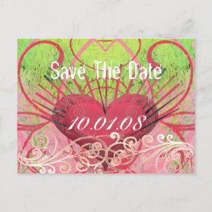 Carte Postale Faire-part Enregistrer La Date - Coeurs Et Fils