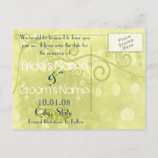 Carte Postale Faire-part Enregistrer la date - Customisé (Dos)