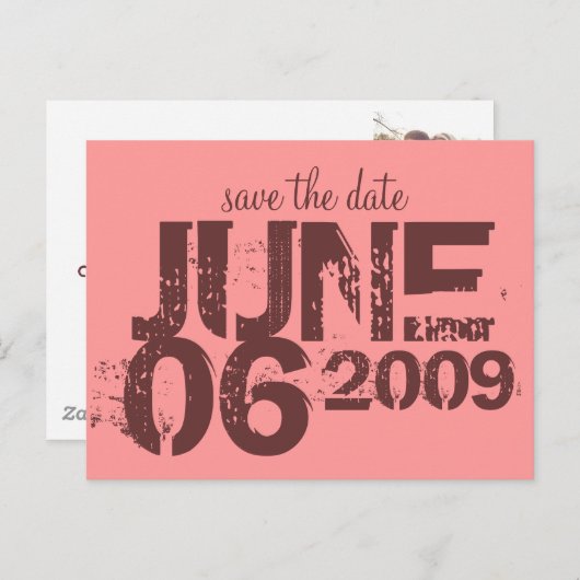 Carte Postale Faire-part Enregistrer la date - Customisé (Devant / Derrière)