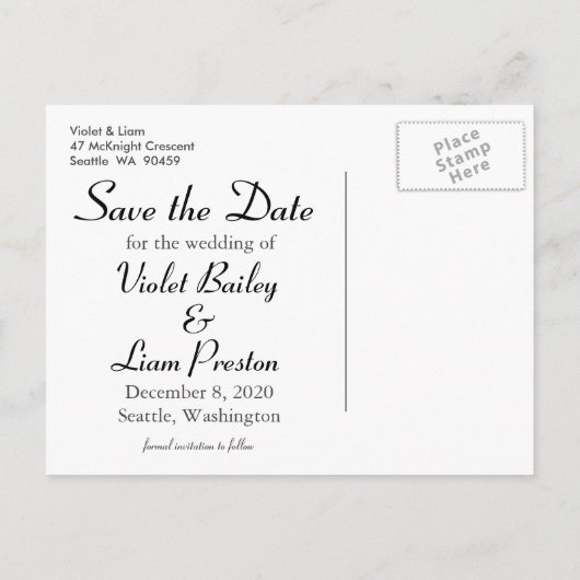 Carte Postale Faire-part Enregistrer la date de la XO Silver (Dos)