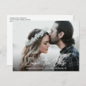 Carte Postale Faire-part Enregistrer la date de mariage rustique avec photo (Devant / Derrière)