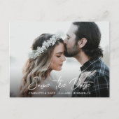 Carte Postale Faire-part Enregistrer la date de mariage rustique avec photo (Devant)