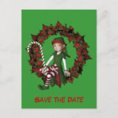 Carte Postale Faire-part Enregistrer La Date De Vacances Elf Sur Wreath (Devant)