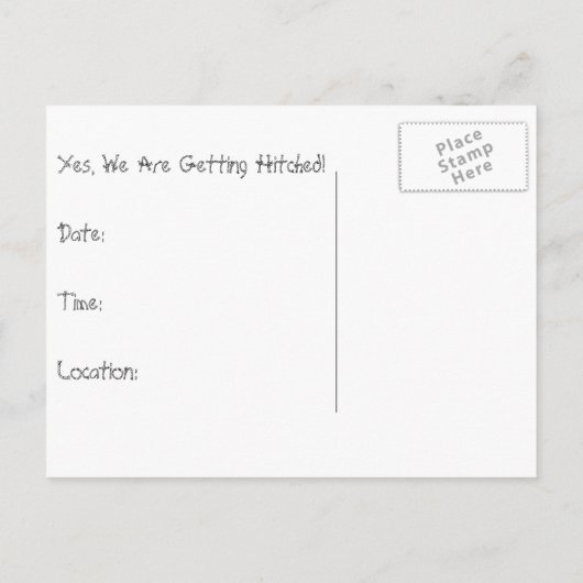 Carte Postale Faire-part Enregistrer La Date : Deux Chevaux : Se Faire Hitc (Dos)