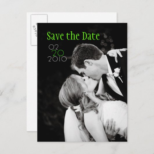 Carte Postale Faire-part Enregistrer la date du baiser (Devant / Derrière)