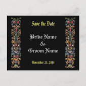 Carte Postale Faire-part Enregistrer la date Editable Medieval Illuminated  (Devant)