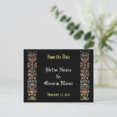 Carte Postale Faire-part Enregistrer la date Editable Medieval Illuminated  (Debout devant)