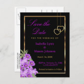 Carte Postale Faire-part Enregistrer la date - Élégant Mariage de fleurs vi (Devant / Derrière)