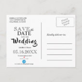 Carte Postale Faire-part Enregistrer la date - Élégant Mariage de fleurs vi (Dos)