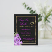 Carte Postale Faire-part Enregistrer la date - Élégant Mariage de fleurs vi (Debout devant)