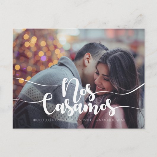Carte Postale Faire-part Enregistrer la date en Español, espagnol Enregistr (Devant)