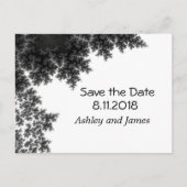 Carte Postale Faire-part Enregistrer la date en noir et blanc (Devant)