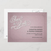 Carte Postale Faire-part Enregistrer la date en rose fondu rustique (Devant / Derrière)