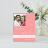 Carte Postale Faire-part Enregistrer la date et rose (Debout devant)