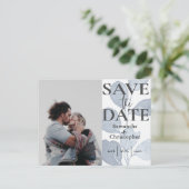 Carte Postale Faire-part Enregistrer la date Eucalyptus Dusty Mariage photo (Debout devant)