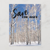 Carte Postale Faire-part Enregistrer la date Famille Réunion Snowy Hiver As (Devant)