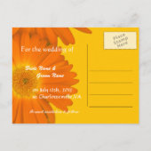Carte Postale Faire-part enregistrer la date, fleurs de marguerite gerbera (Dos)