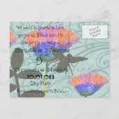 Carte Postale Faire-part Enregistrer La Date Fleurs Sauvages - Customisé (Dos)