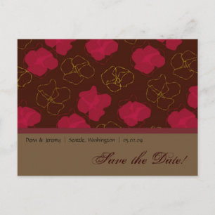 Carte Postale Faire-part Enregistrer La Date Floral Design