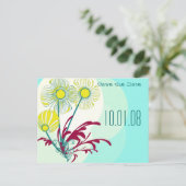 Carte Postale Faire-part Enregistrer la date florale (Debout devant)