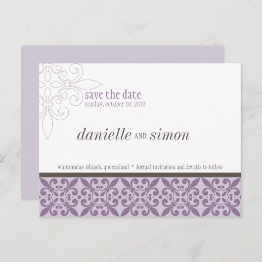 Carte Postale Faire-part ENREGISTRER LA DATE :: frais 2 (Devant / Derrière)