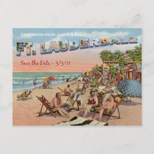 Carte Postale Faire-part Enregistrer la date - Ft. Lauderdale