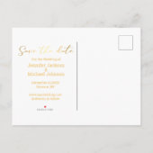 Carte Postale Faire-part enregistrer la date golden mariage 3 photo collage (Dos)