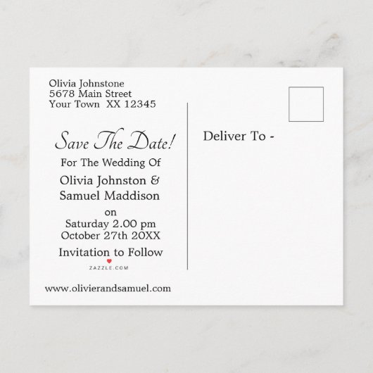 Carte Postale Faire-part Enregistrer La Date Golden Yellow Flowers Mariage  (Dos)