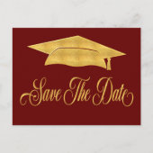 Carte Postale Faire-part Enregistrer La Date Graduation Faux Gold Grad (Devant)