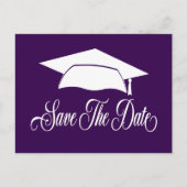 Carte Postale Faire-part Enregistrer La Date Graduation Simple Purple Schoo (Devant)