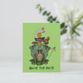 Carte Postale Faire-part Enregistrer La Date Grenouille Princesse Sur La Ca (Debout devant)