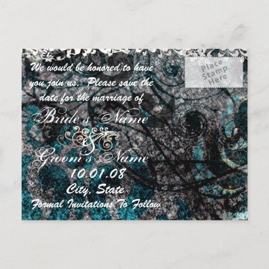 Carte Postale Faire-part Enregistrer La Date - Hiver/Mariage de automne (Dos)