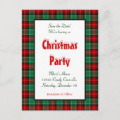 Carte Postale Faire-part Enregistrer la date Jour férié Red Green Plaid (Devant)
