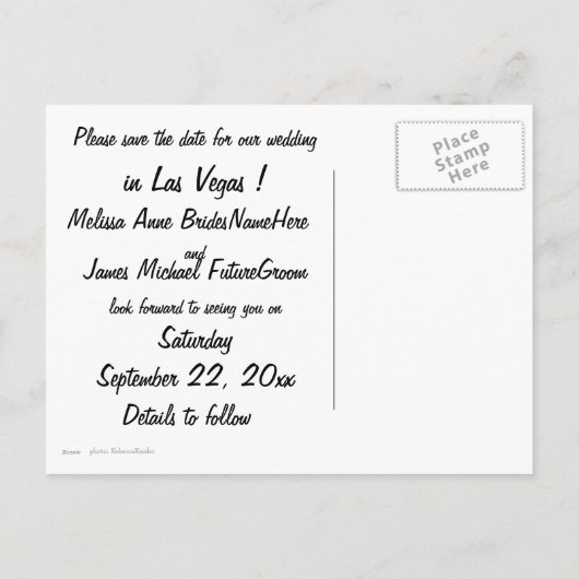 Carte Postale Faire-part Enregistrer la date Las Vegas Mariage Fireworks (Dos)