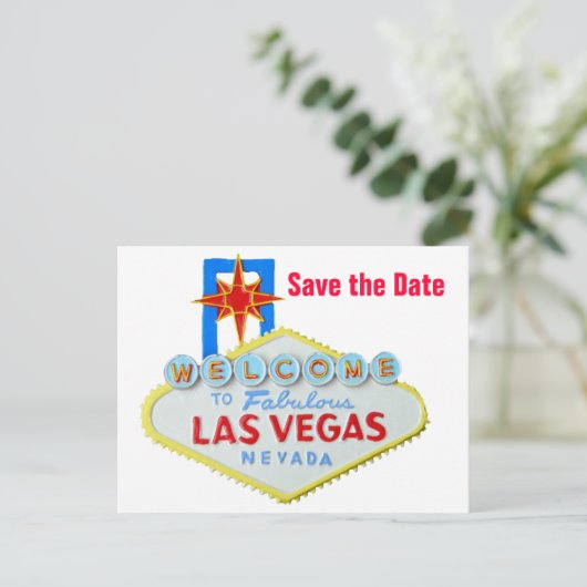 Carte Postale Faire-part Enregistrer la date Las Vegas Mariages (Debout devant)