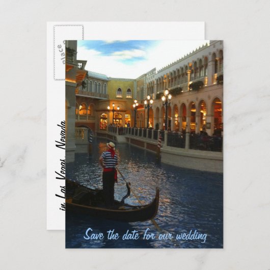 Carte Postale Faire-part Enregistrer la date Las Vegas Plan Mariage (Devant / Derrière)