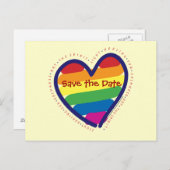 Carte Postale Faire-part Enregistrer la date/le Gay pride (Devant / Derrière)