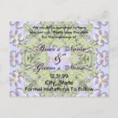 Carte Postale Faire-part Enregistrer la date - Marguerites violettes et jau (Dos)