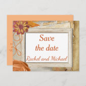 Carte Postale Faire-part Enregistrer la date Mariage d'automne (Devant / Derrière)