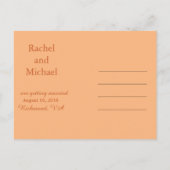 Carte Postale Faire-part Enregistrer la date Mariage d'automne (Dos)