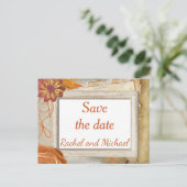 Carte Postale Faire-part Enregistrer la date Mariage d'automne (Debout devant)
