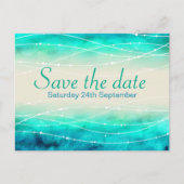 Carte Postale Faire-part Enregistrer la date mariage de la mer scintillante (Devant)