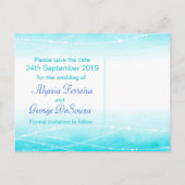 Carte Postale Faire-part Enregistrer la date mariage de la mer scintillante (Dos)