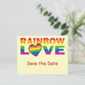 Carte Postale Faire-part Enregistrer la date/Mariage/Gay pride Rainbow (Debout devant)