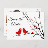 Carte Postale Faire-part Enregistrer la date Mariage Inséparables photo (Devant / Derrière)