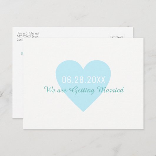 Carte Postale Faire-part Enregistrer la date. Mariage Se Marier (Devant / Derrière)