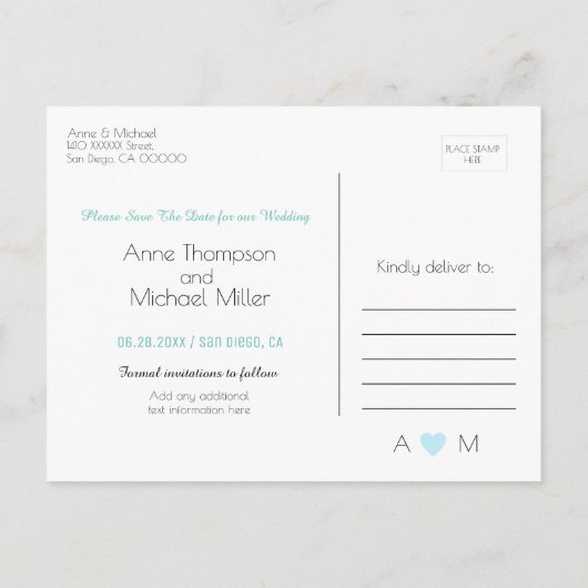 Carte Postale Faire-part Enregistrer la date. Mariage Se Marier (Dos)