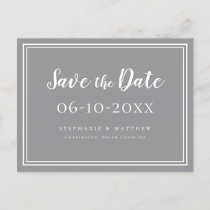 Carte Postale Faire-part Enregistrer La Date Mariage Ultimate Grey Simple M