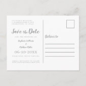 Carte Postale Faire-part Enregistrer La Date Mariage Ultimate Grey Simple M (Dos)